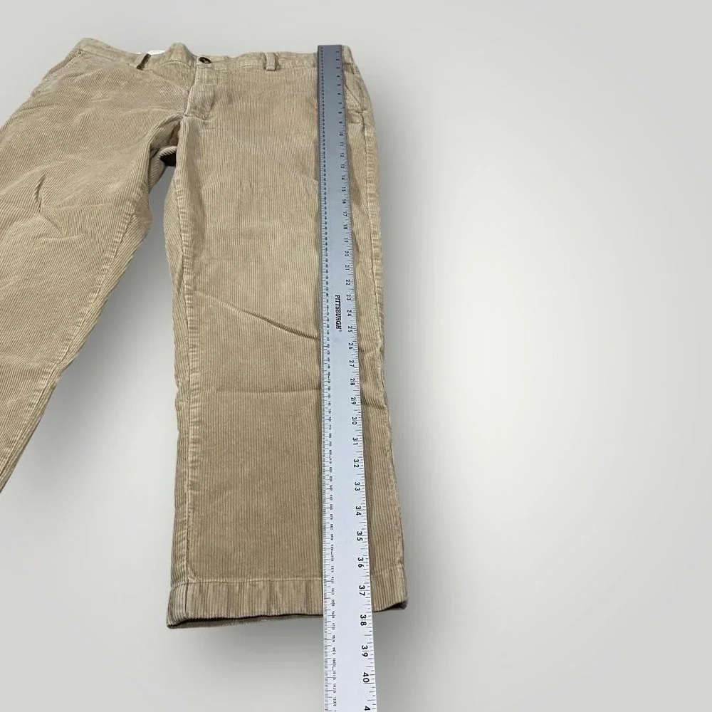 L.L.Bean Corduroy Pants Mens 36x29 Khaki Beige Classic Fit Stretch Zip Fly Chino